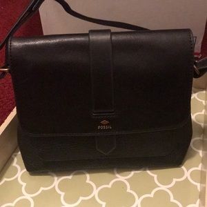 Fossil black leather crossbody